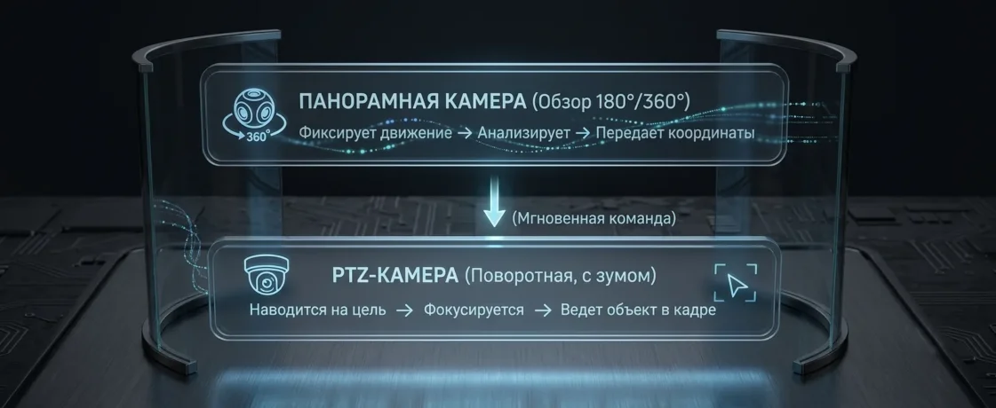 Система «двойного контроля»: как связка панорамных и PTZ-камер решает проблему слепых зон