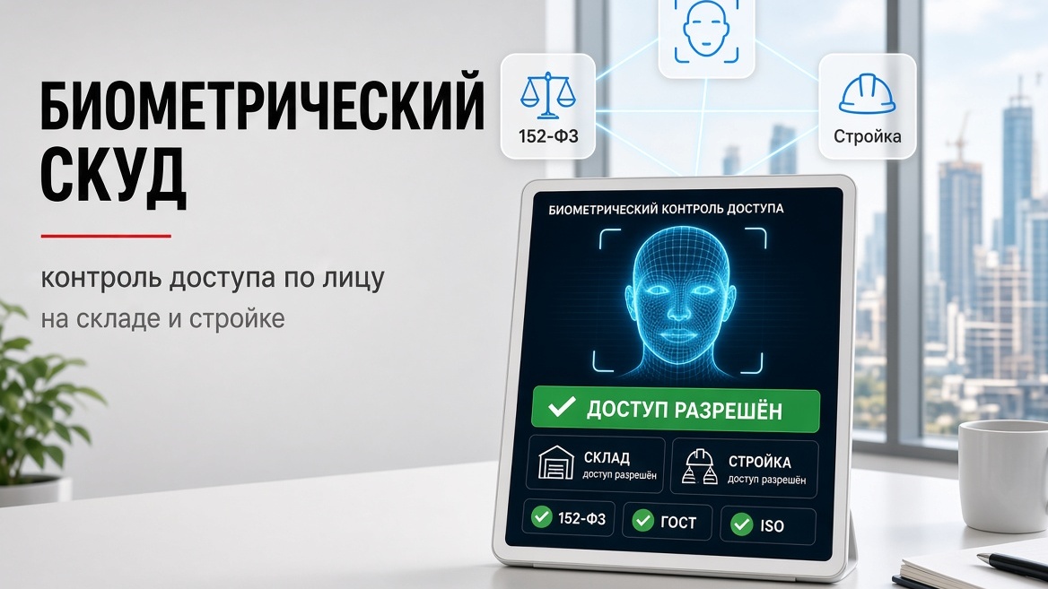 Биометрический СКУД: как внедрить контроль доступа по лицу на складе и стройке