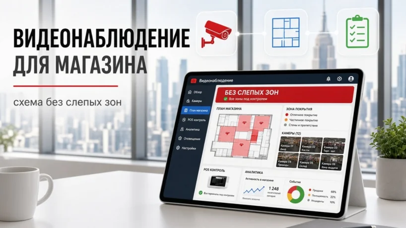 Видеонаблюдение для магазина: схема размещения камер, которая исключает слепые зоны