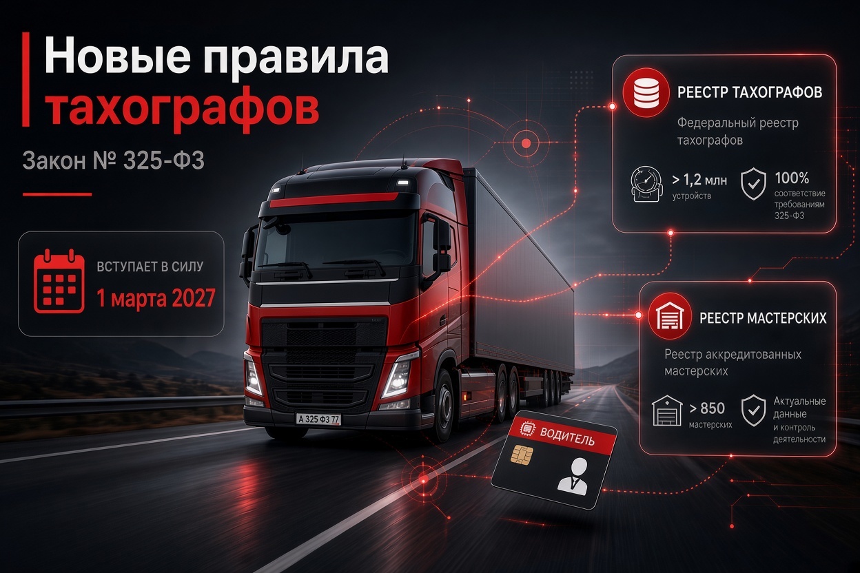 Новые правила тахографов с 1 марта 2027 года: что изменится для автопарков по закону № 325-ФЗ