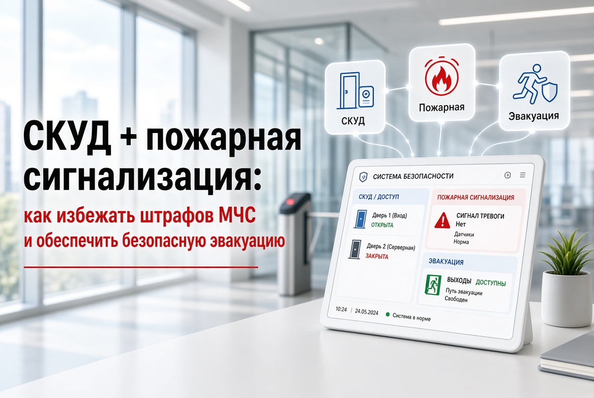 СКУД + пожарная сигнализация: как избежать штрафов МЧС и обеспечить безопасную эвакуацию